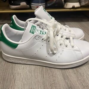 adidas Stan Smith White and Green Sneakers